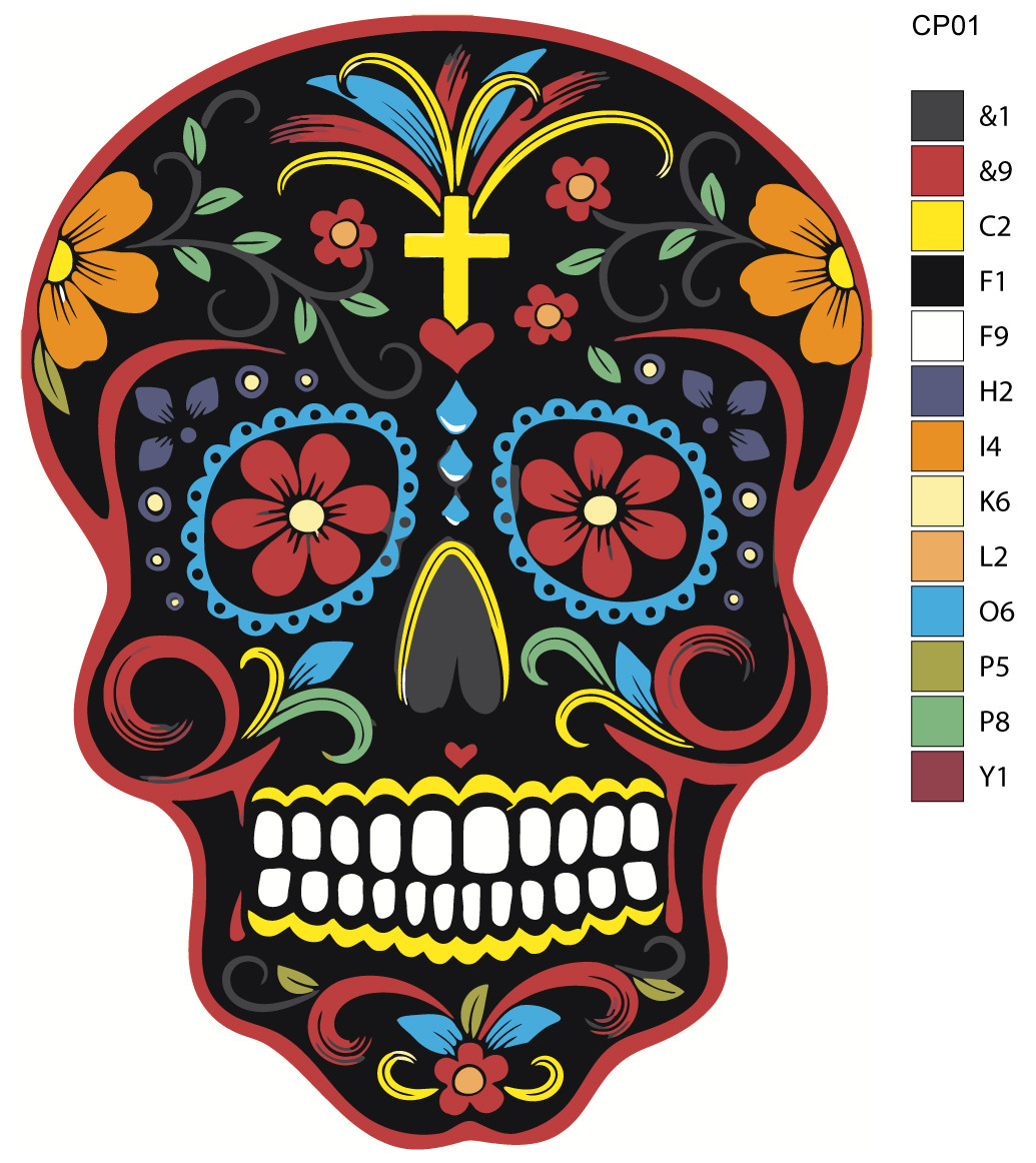 Рисование по номерам Мексиканский череп 30 x 40 | CP01 | SLAVINA - фото 2 - id-p206627395