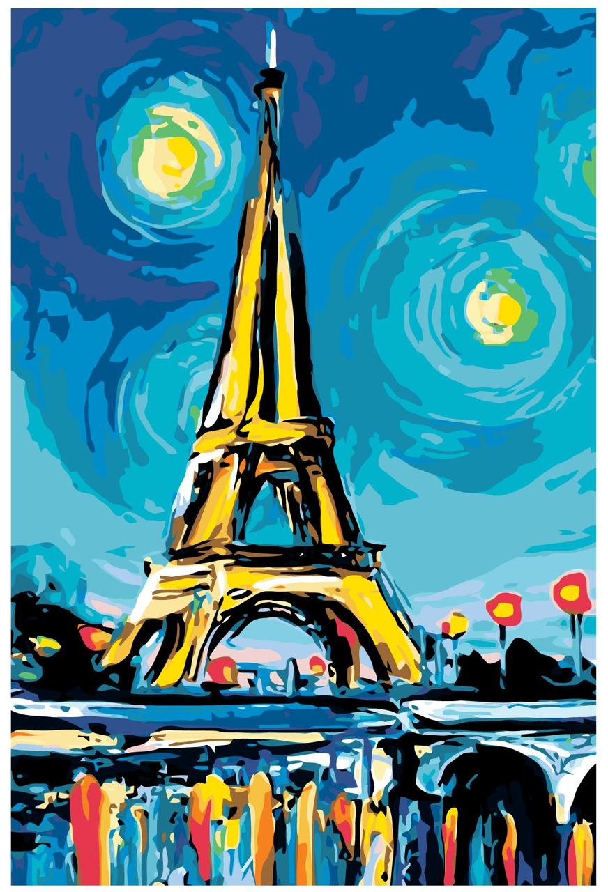 Картина по номерам Звездная ночь в Париже 40 x 60 | RA150 | SLAVINA - фото 1 - id-p206626391