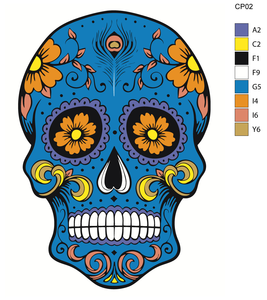 Раскраска по номерам Мексиканский череп 30 x 40 | CP02 | SLAVINA - фото 2 - id-p206627396