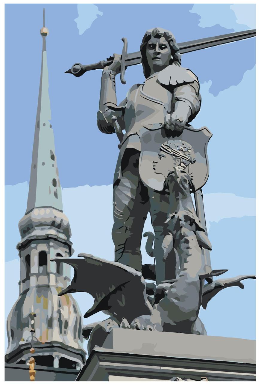 Живопись по номерам Статуя Георгия Победоносца Рига 40 x 60 | LV27 | SLAVINA - фото 1 - id-p206626406