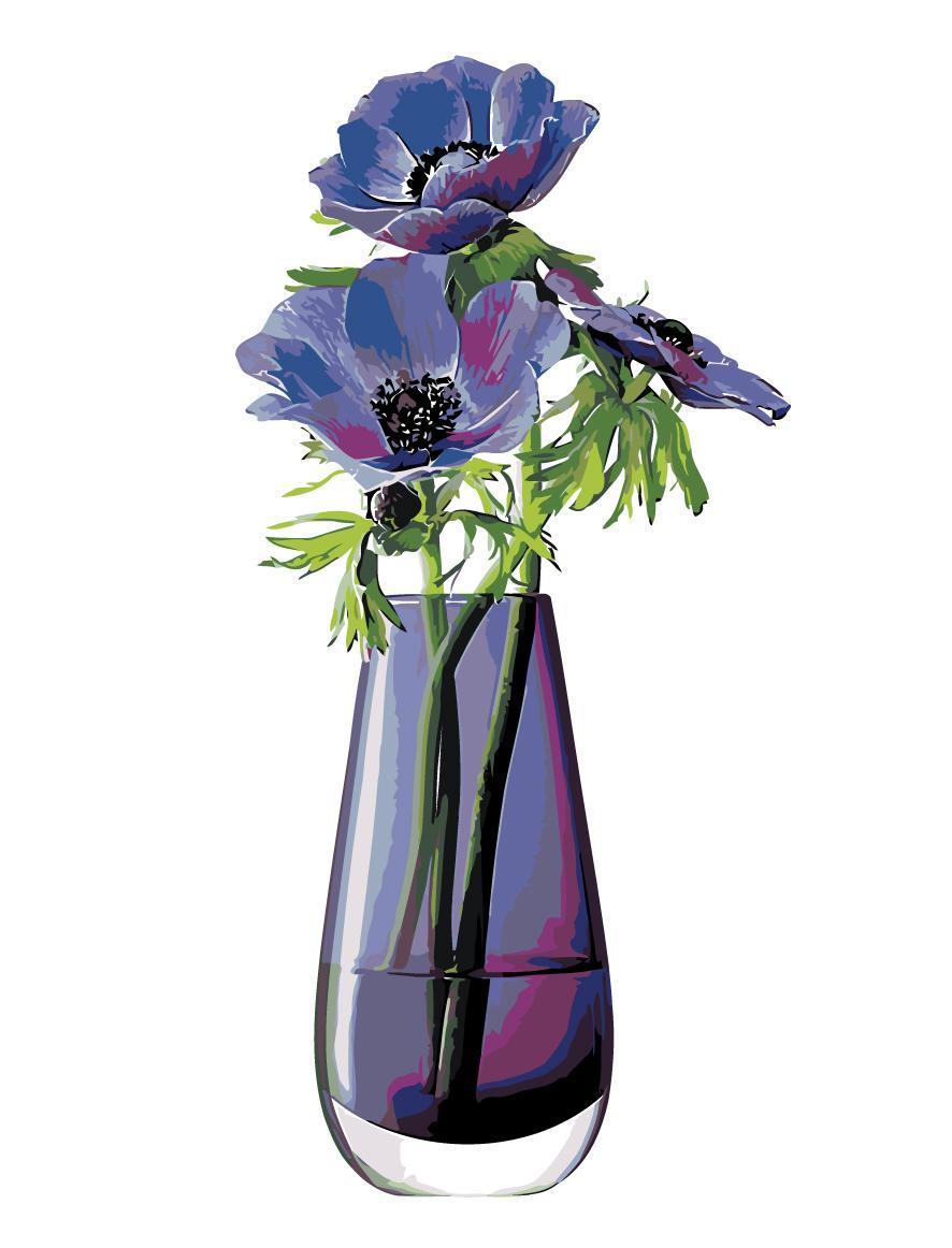 Раскраска по номерам Цветы в вазе 30 x 40 | Z-ZSPB101100168 | SLAVINA - фото 1 - id-p206627445