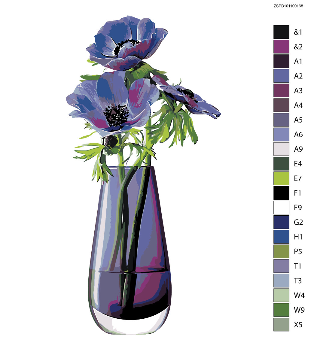 Раскраска по номерам Цветы в вазе 30 x 40 | Z-ZSPB101100168 | SLAVINA - фото 2 - id-p206627445