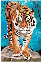 Живопись по номерам Тигр на камне 40 x 60 | A393 | SLAVINA
