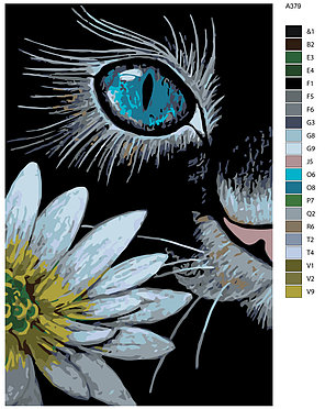 Картина по номерам Кот и цветок 40 x 60 | A379 | SLAVINA, фото 2