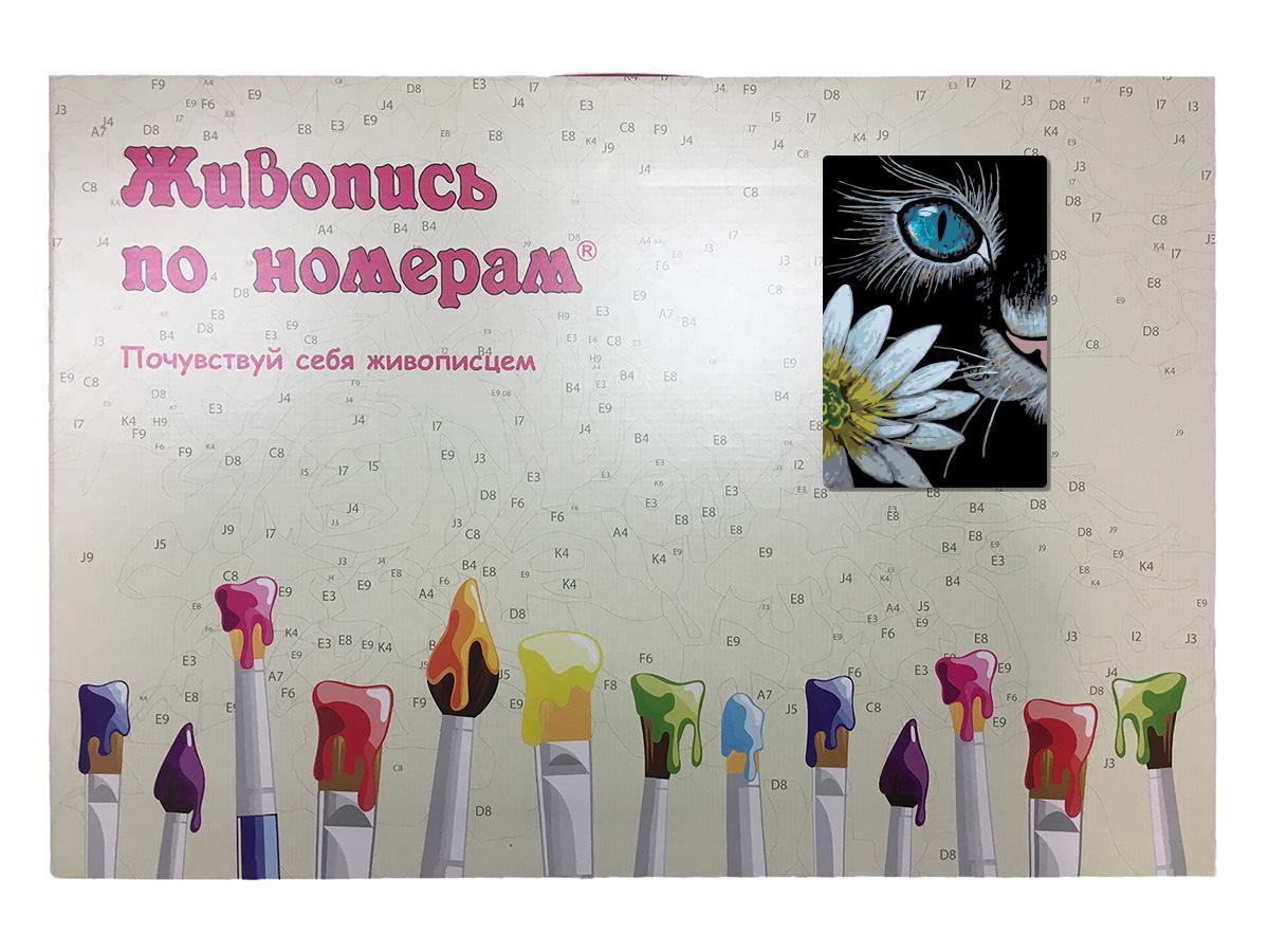 Картина по номерам Кот и цветок 40 x 60 | A379 | SLAVINA - фото 3 - id-p206626431