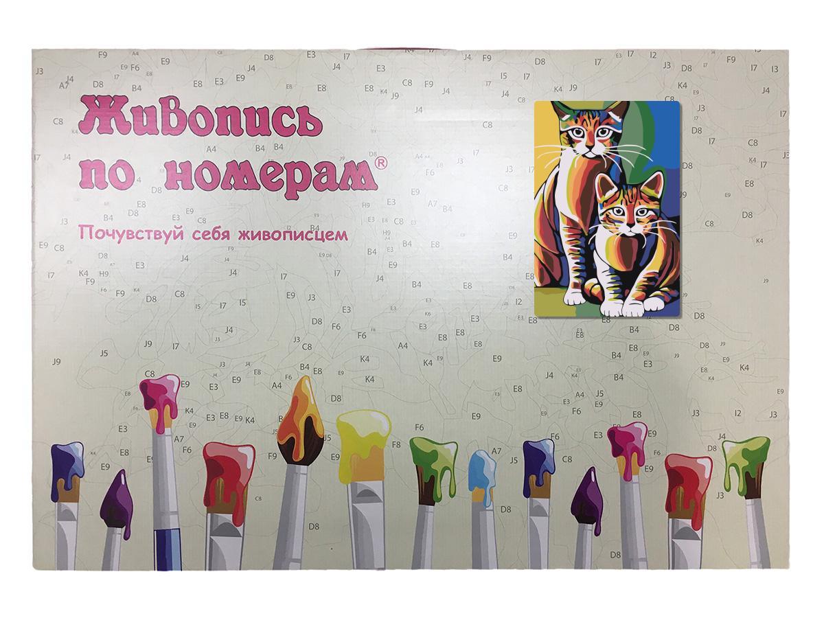 Живопись по номерам Разноцветные коты 40 x 60 | A405 | SLAVINA - фото 3 - id-p206626439