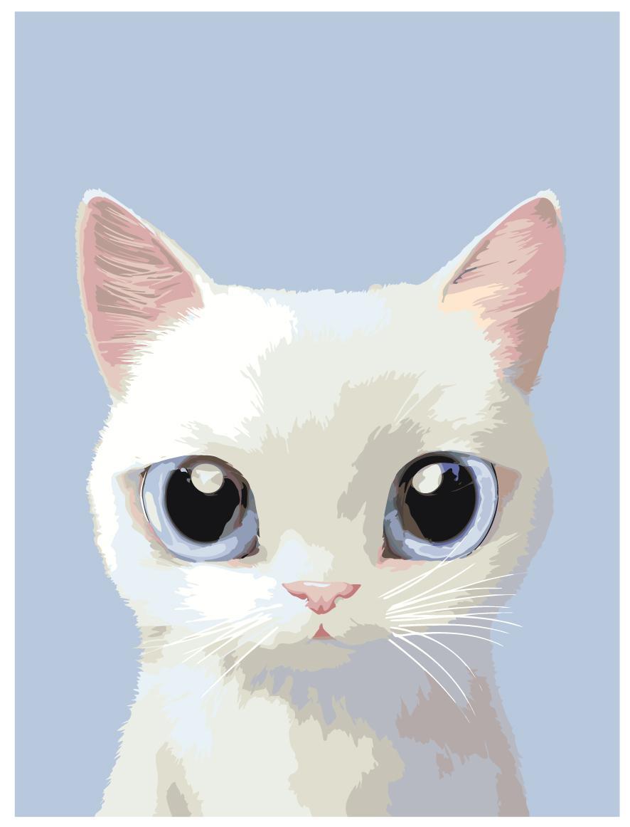 Раскраска по номерам Милый котенок 30 x 40 | A545 | SLAVINA