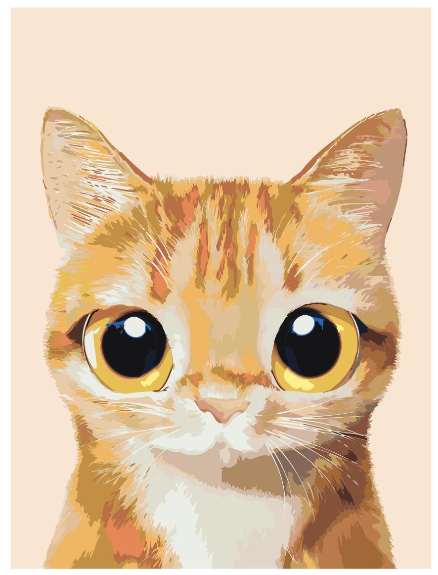 Картина по номерам Милый котенок 30 x 40 | A548 | SLAVINA