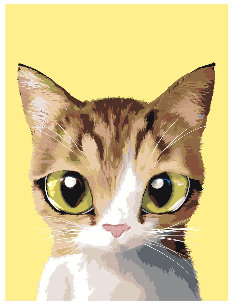 Раскраска по номерам Милый котенок 30 x 40 | A554 | SLAVINA