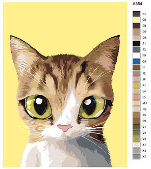 Раскраска по номерам Милый котенок 30 x 40 | A554 | SLAVINA, фото 2