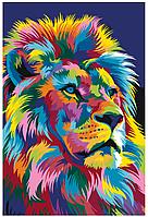 Картина по номерам Радужный лев 40 x 60 | PA114 | SLAVINA