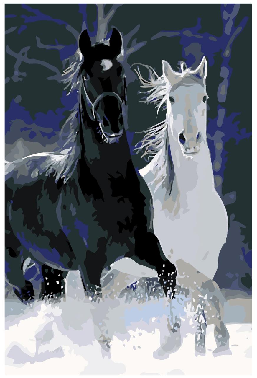 Картина по номерам Две лошади 40 x 60 | ANNA-051110 | SLAVINA - фото 1 - id-p206626476