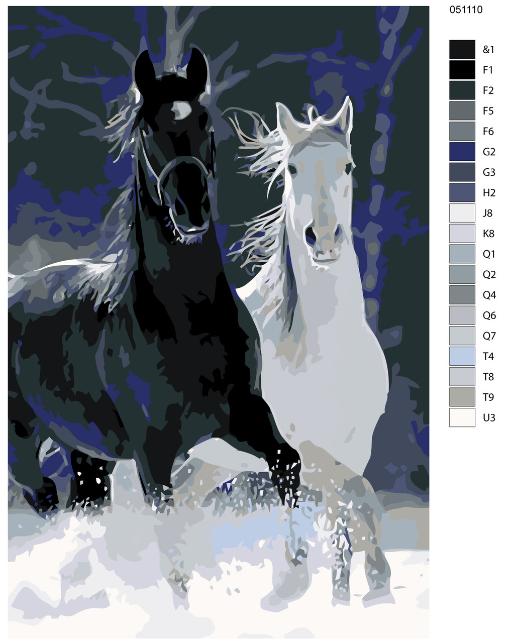 Картина по номерам Две лошади 40 x 60 | ANNA-051110 | SLAVINA - фото 2 - id-p206626476