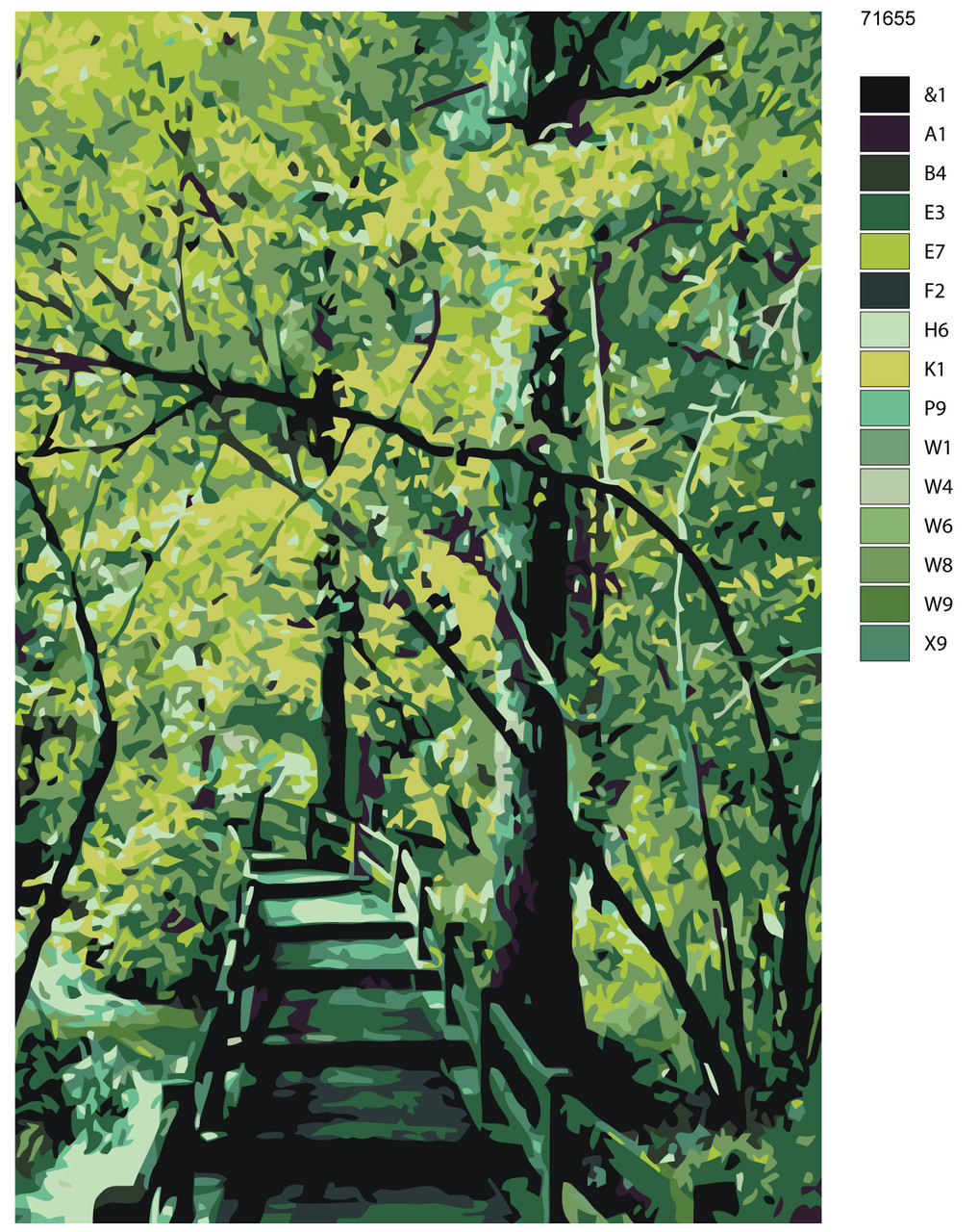 Картина по номерам Мостик в лесу 40 x 60 | KTMK-71655 | SLAVINA - фото 2 - id-p206626485