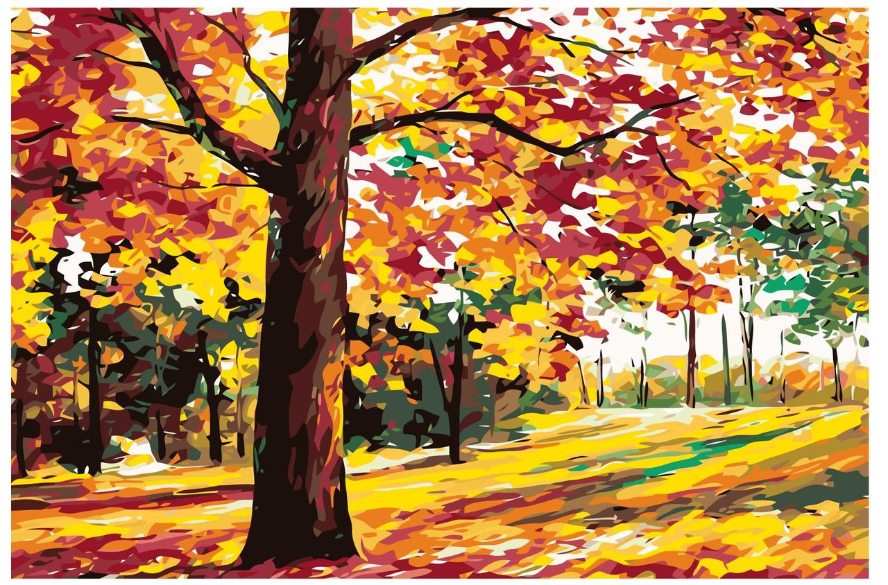 Картина по номерам Золотая осень в парке 40 x 60 | KTMK-40768 | SLAVINA