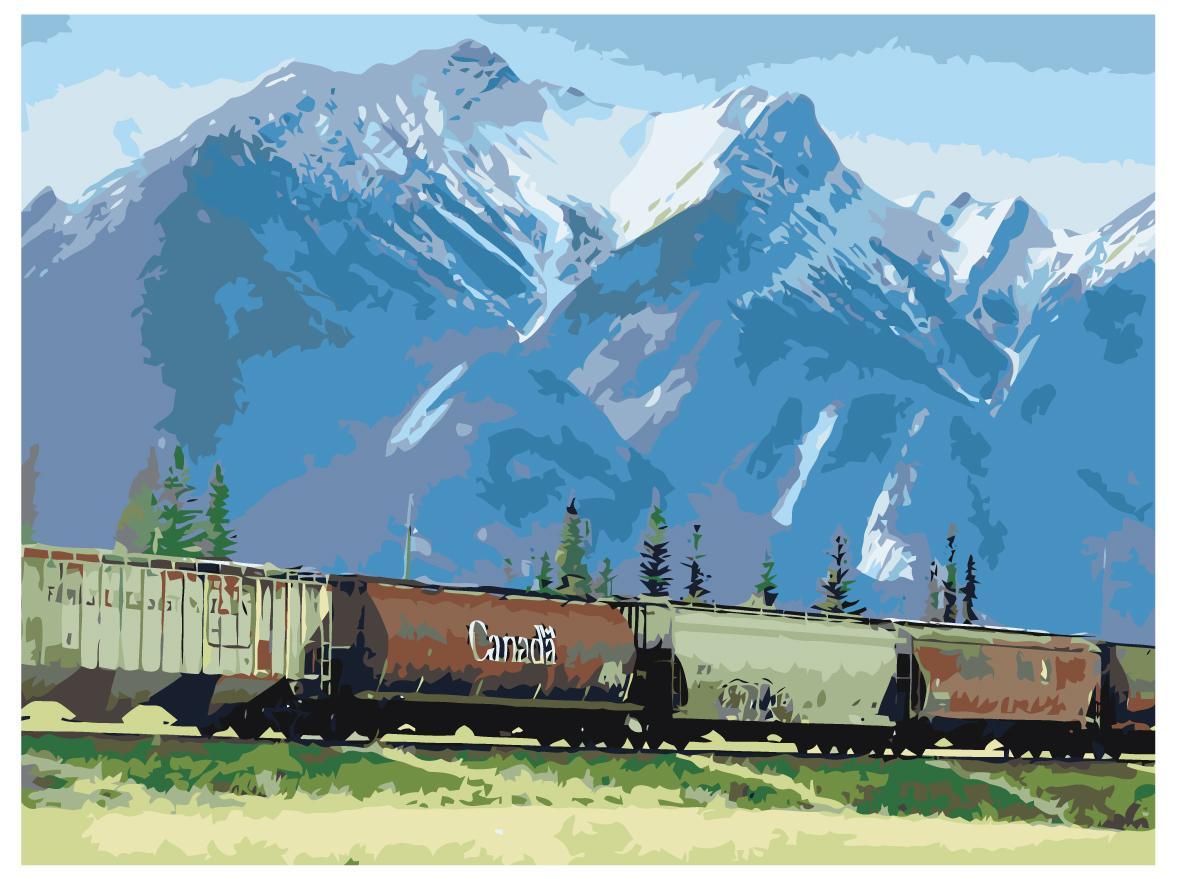 Рисование по номерам Поезд в горах 30 x 40 | ETS176-3-3040 | SLAVINA