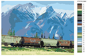 Рисование по номерам Поезд в горах 30 x 40 | ETS176-3-3040 | SLAVINA, фото 2