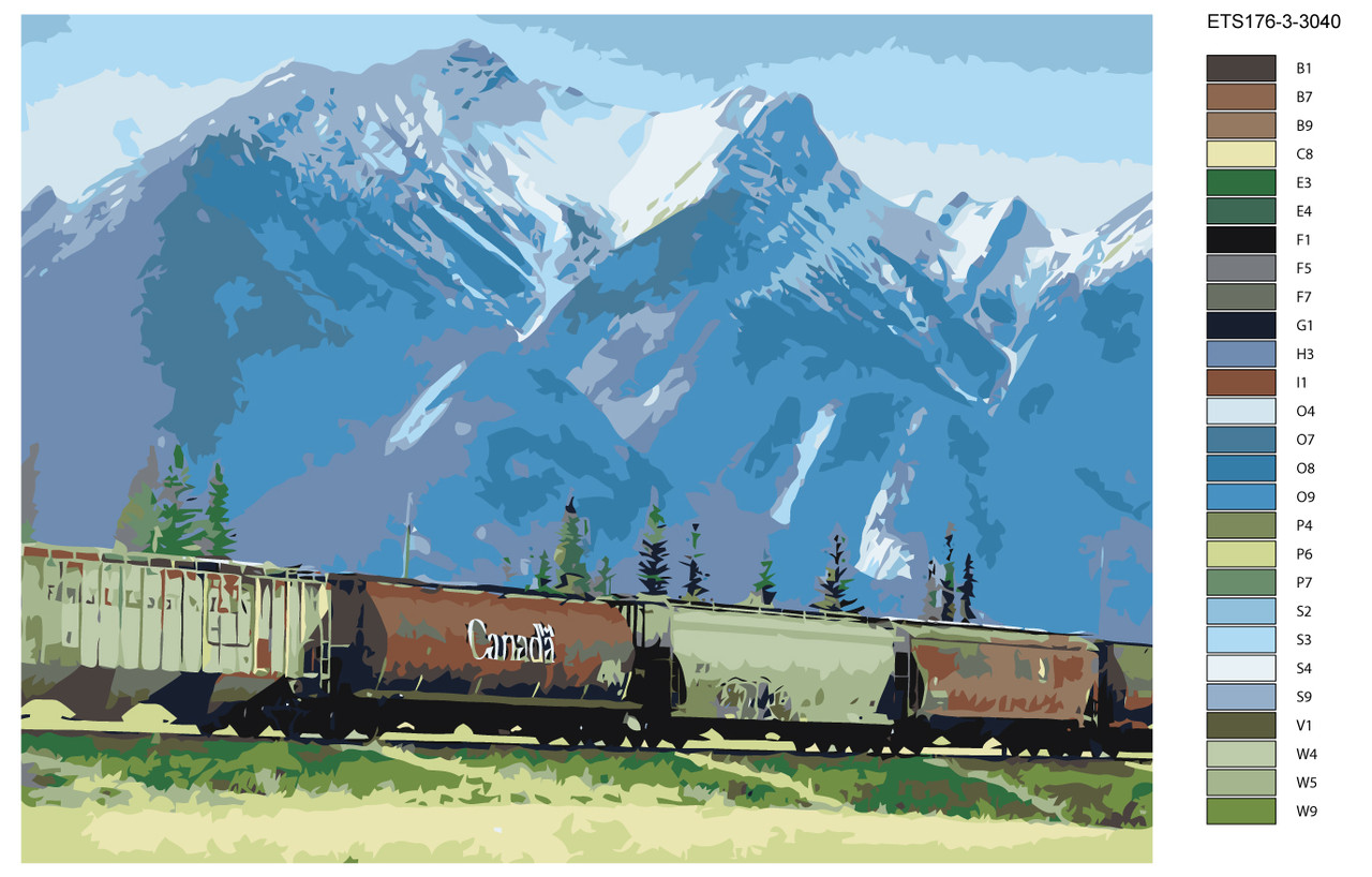 Рисование по номерам Поезд в горах 30 x 40 | ETS176-3-3040 | SLAVINA - фото 2 - id-p206627531