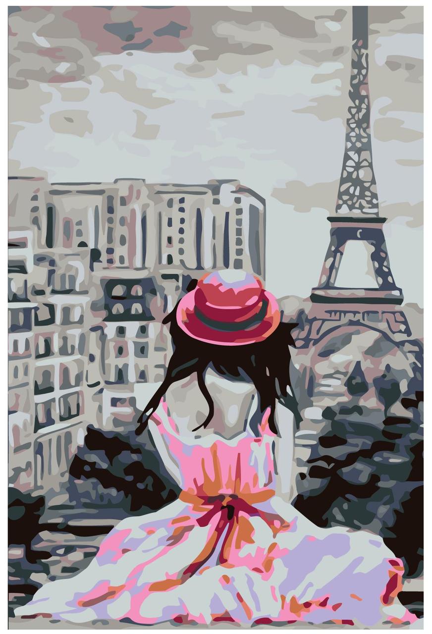 Картина по номерам Девушка в Париже  40 x 60 | KTMK-270299 | SLAVINA