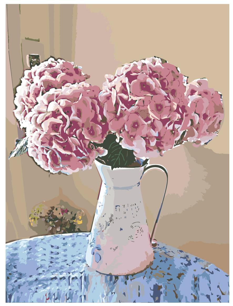 Картина по номерам Розовые гортензии 30 x 40 | Z-Z1011513 | SLAVINA