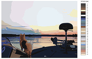 Картина по номерам Пес в лодке на закате 30 x 40 | ETS222-3040 | SLAVINA, фото 2