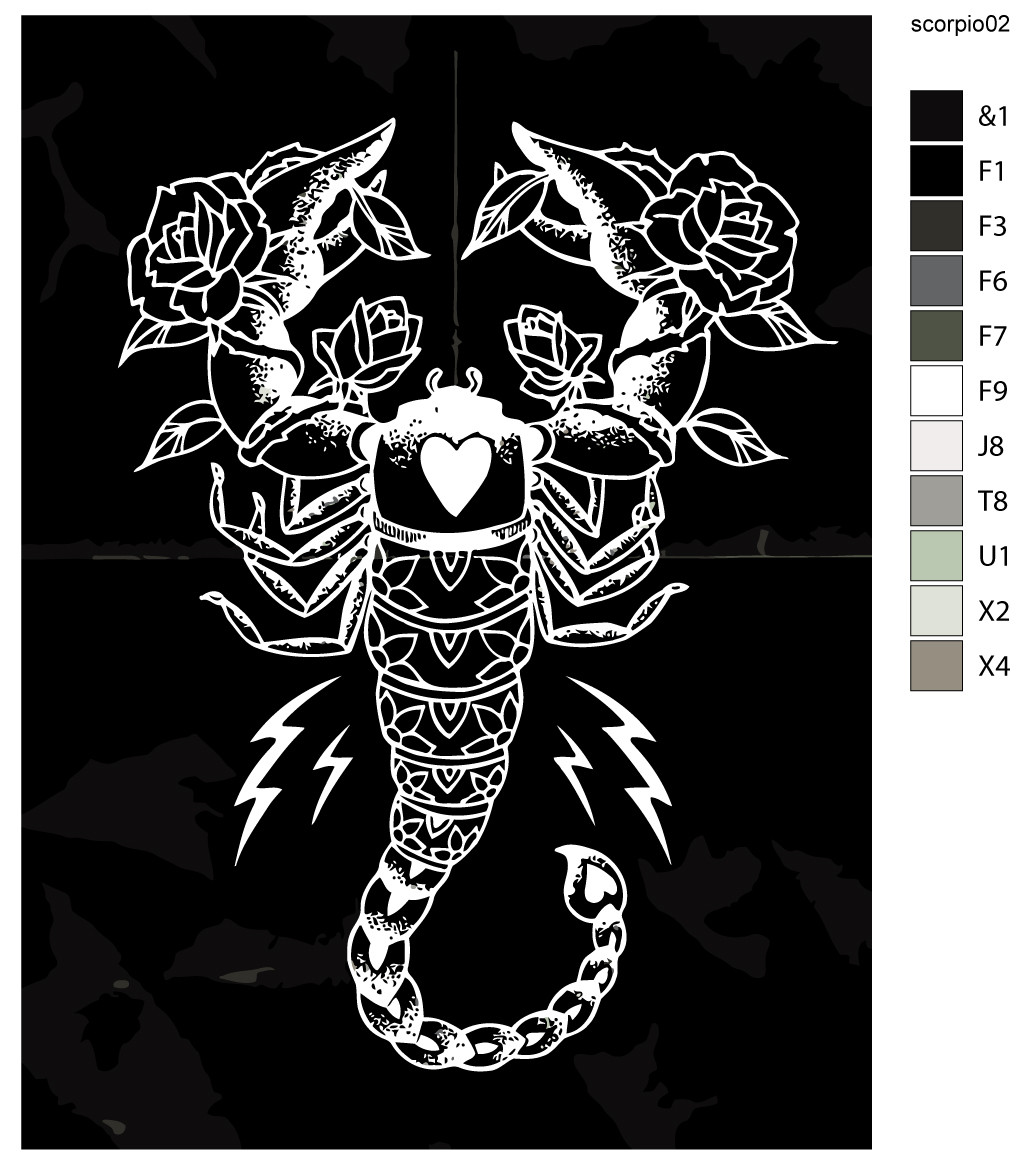 Картина по номерам Скорпион Знак зодиака 30 x 40 | KTMK-scorpio02 | SLAVINA - фото 2 - id-p206627542
