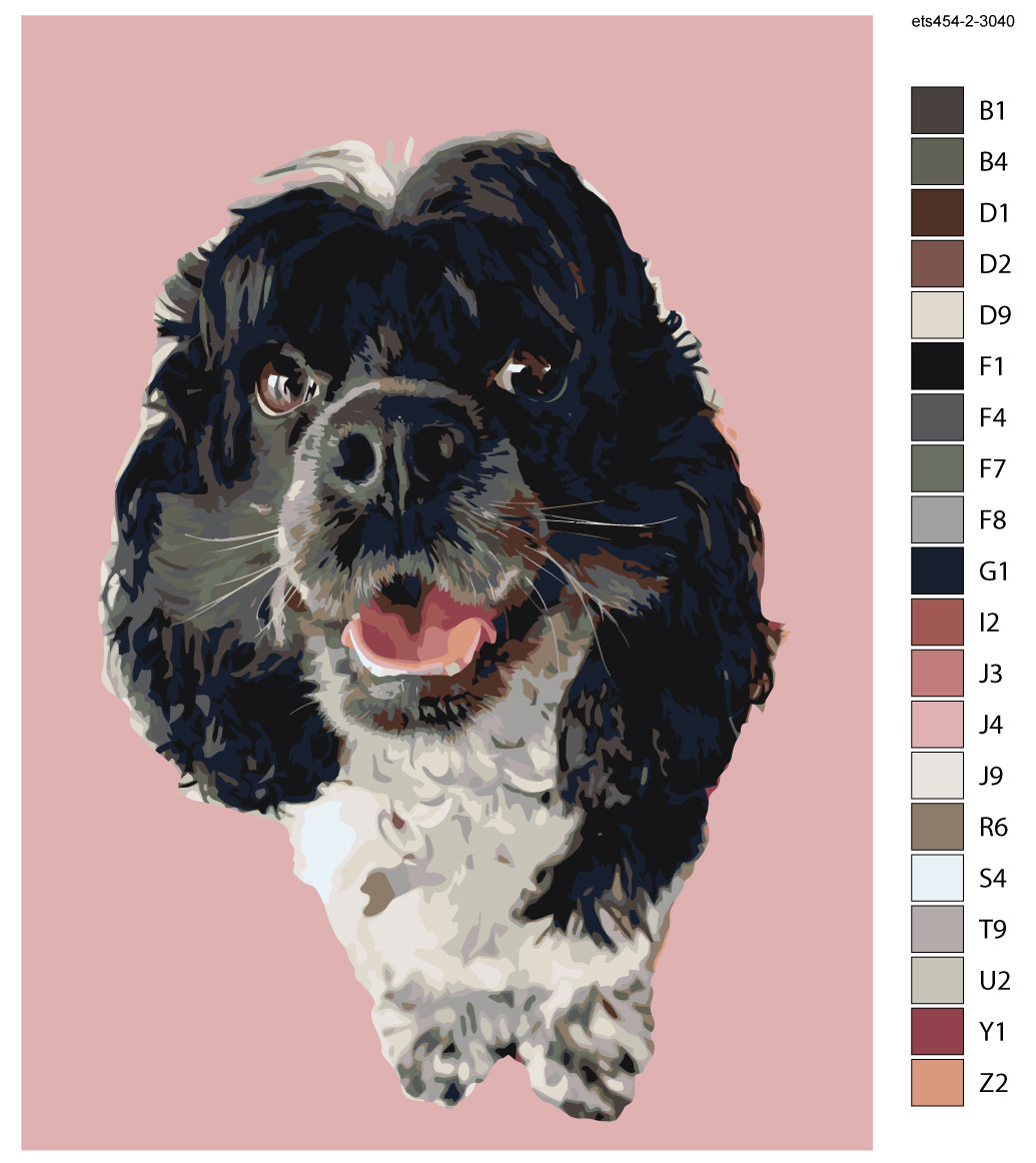 Раскраска по номерам Кокер-спаниель Собака 30 x 40 | ets454-2-3040 | SLAVINA - фото 2 - id-p206627556