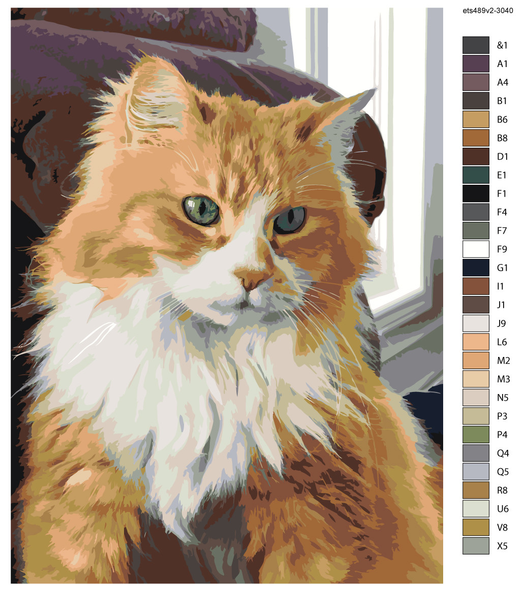 Рисование по номерам Рыжий кот 30 x 40 | ets489v2-3040 | SLAVINA - фото 2 - id-p206627563