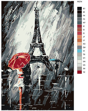 Живопись по номерам Поцелуй в Париже  40 x 60 | RO74 | SLAVINA, фото 2