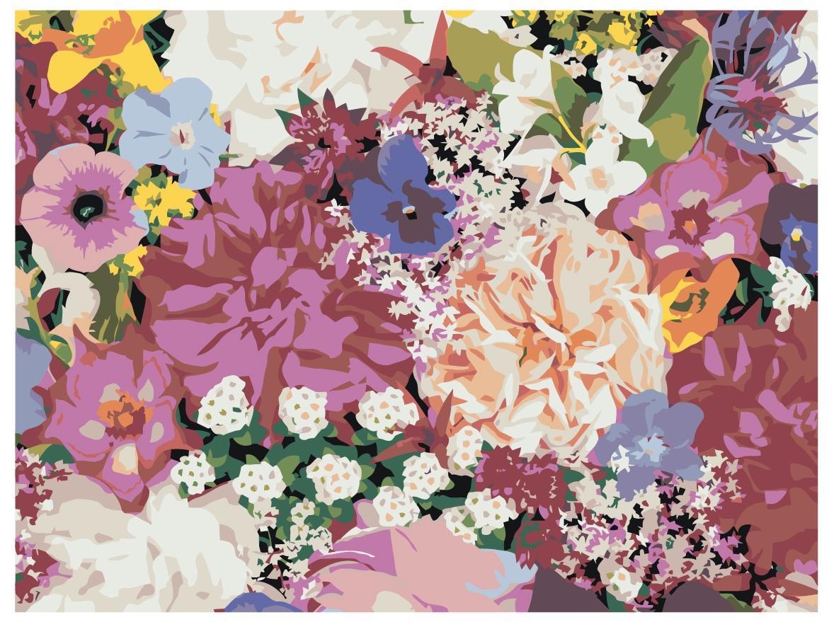 Раскраска по номерам Красочные цветы 30 x 40 | ets507-30401 | SLAVINA - фото 1 - id-p206627572