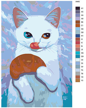 Картина по номерам Кошка с круассаном 40 x 60 | A445 | SLAVINA, фото 2