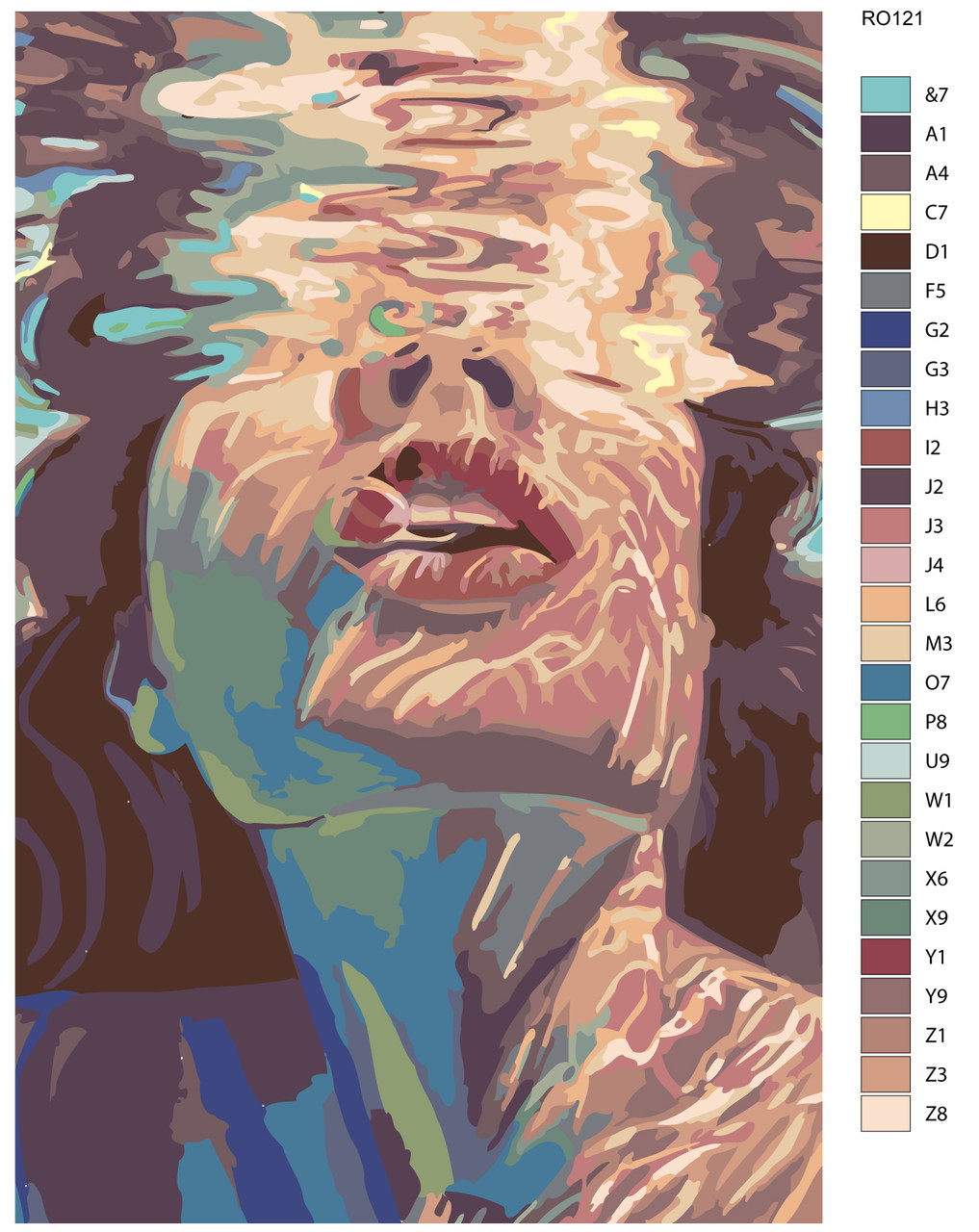 Живопись по номерам Женское лицо под водой 40 x 60 | RO121 | SLAVINA - фото 2 - id-p206626623