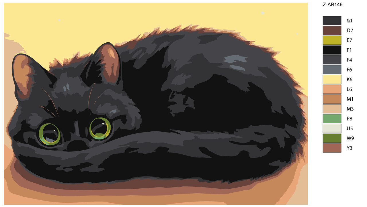 Картина по номерам Черный котенок 40 x 60 | Z-AB149 | SLAVINA - фото 2 - id-p206626654