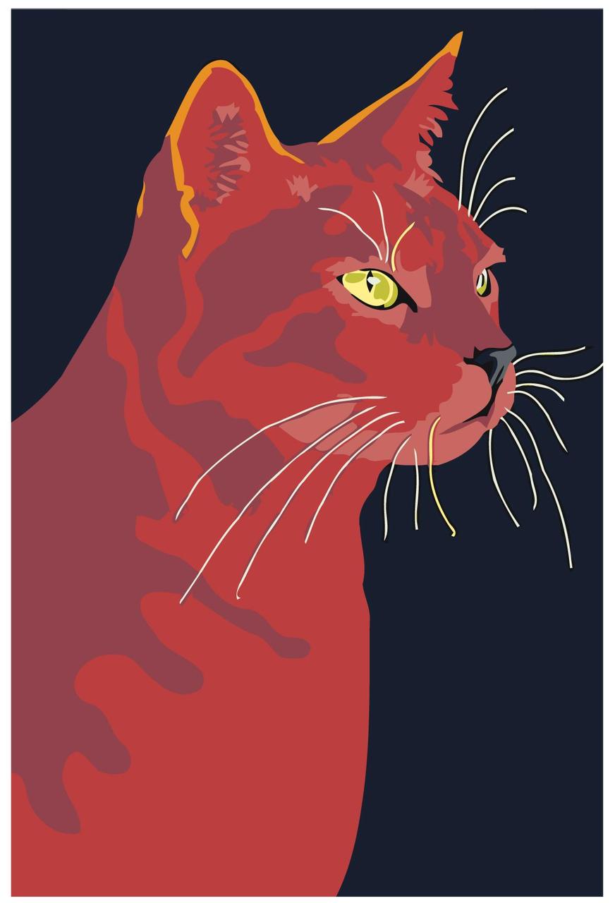 Рисование по номерам Красный кот 40 x 60 | A600 | SLAVINA - фото 1 - id-p206626660