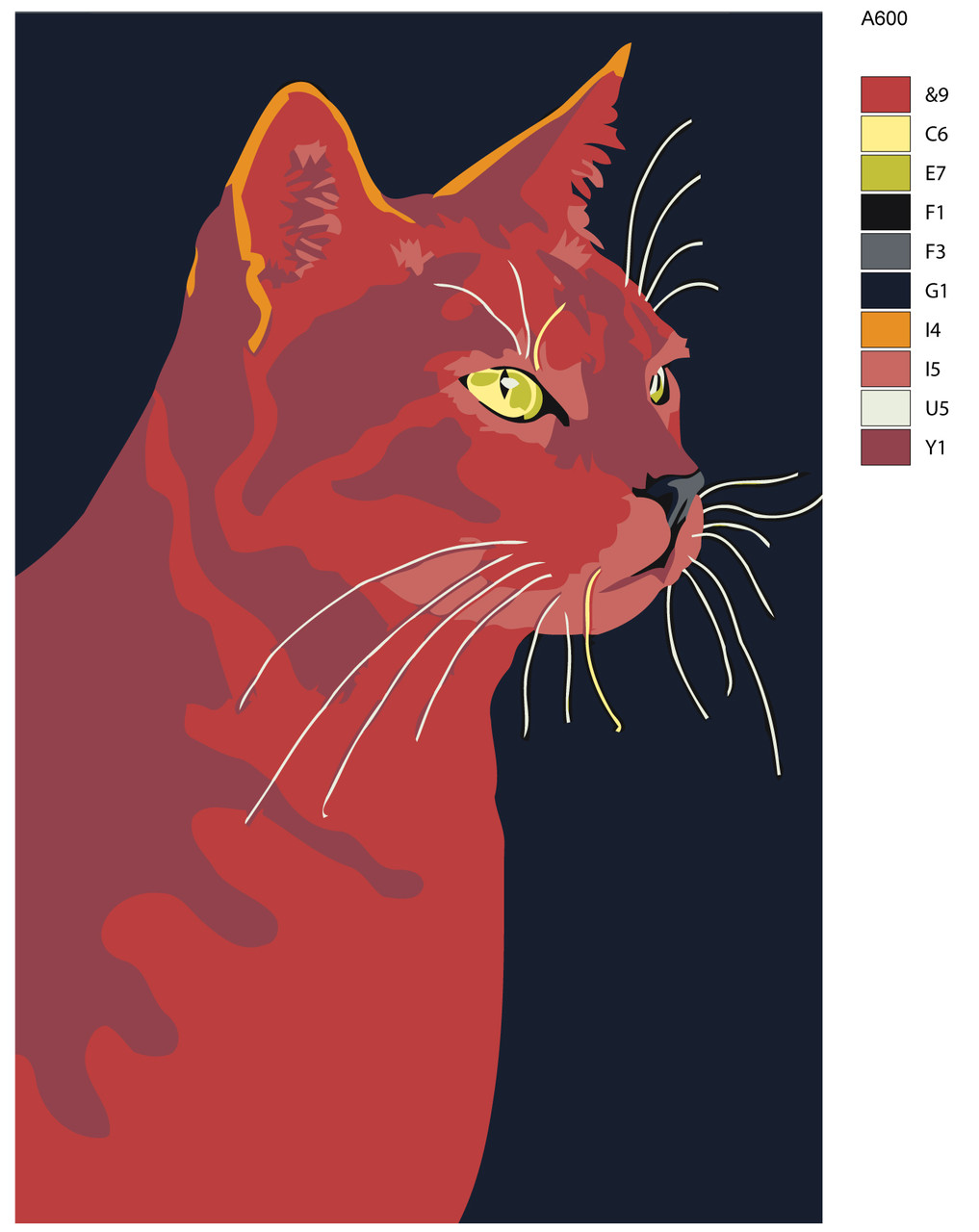 Рисование по номерам Красный кот 40 x 60 | A600 | SLAVINA - фото 2 - id-p206626660