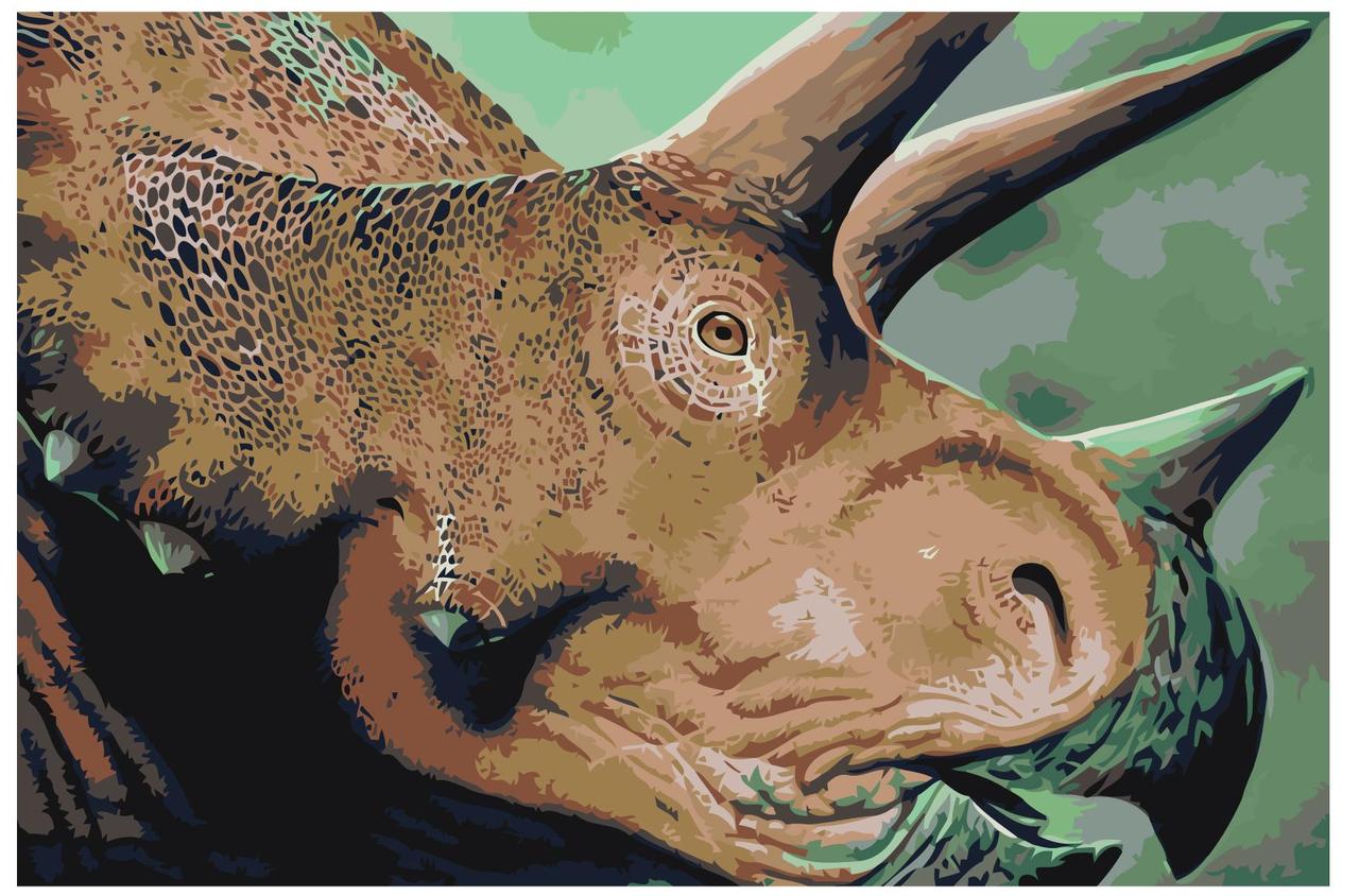 Картина по номерам Динозавр Трицератопс 40 x 60 | Z-AB396 | SLAVINA - фото 1 - id-p206626730