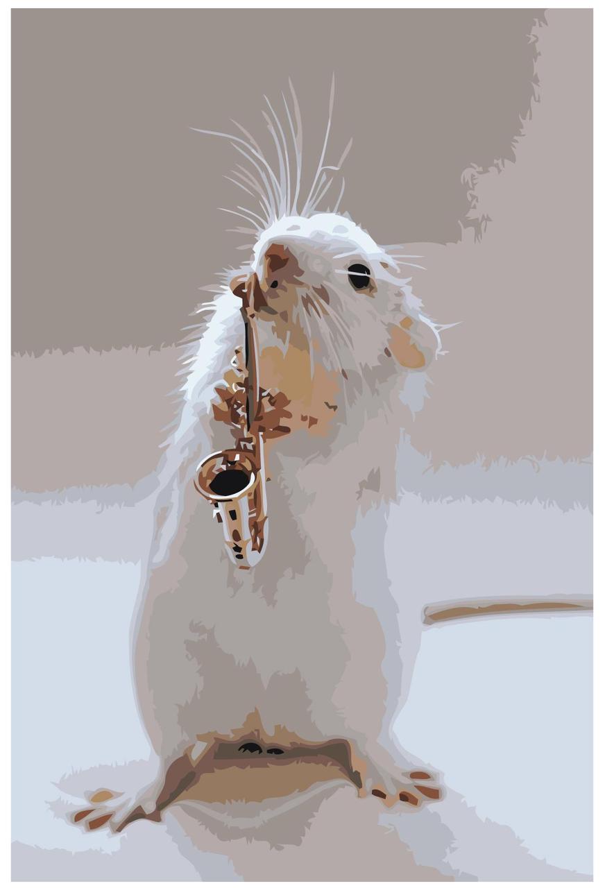 Картина по номерам Мышка с саксофоном 40 x 60 | Z-AB443 | SLAVINA - фото 1 - id-p206626752