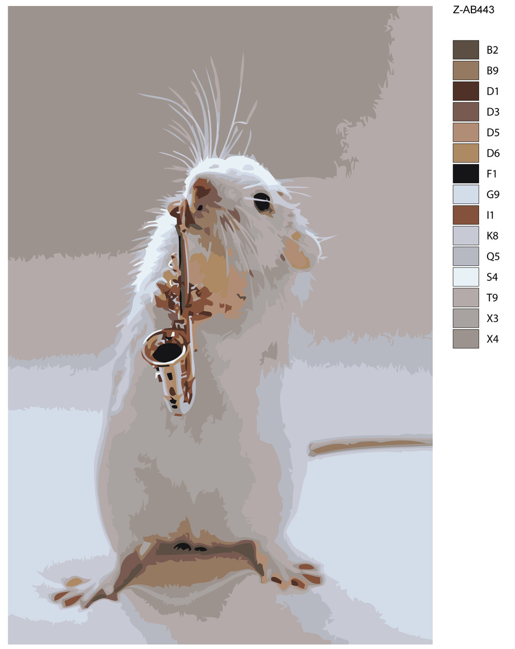 Картина по номерам Мышка с саксофоном 40 x 60 | Z-AB443 | SLAVINA - фото 2 - id-p206626752
