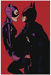 Рисование по номерам Бэтмен и Женщина-кошка 40 x 60 | Z-AB527 | SLAVINA