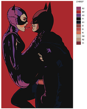 Рисование по номерам Бэтмен и Женщина-кошка 40 x 60 | Z-AB527 | SLAVINA, фото 2