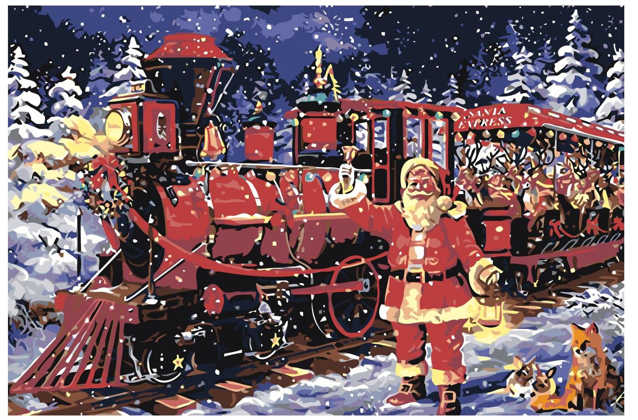Картина по номерам Рождественский поезд 40 x 60 | Z-AB604 | SLAVINA - фото 1 - id-p206626816