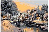 Картина по номерам Зимний пейзаж с домиками 40 x 60 | Z-AB607 | SLAVINA