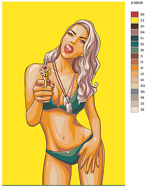 Картина по номерам Блондинка с пистолетом 40 x 60 | Z-AB536 | SLAVINA, фото 2
