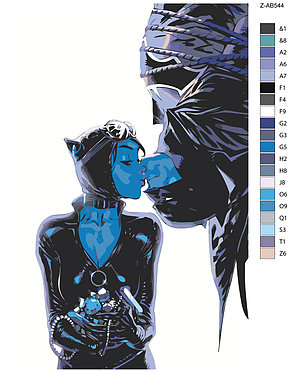 Картина по номерам Бэтмен и Женщина-кошка 40 x 60 | Z-AB544 | SLAVINA, фото 2