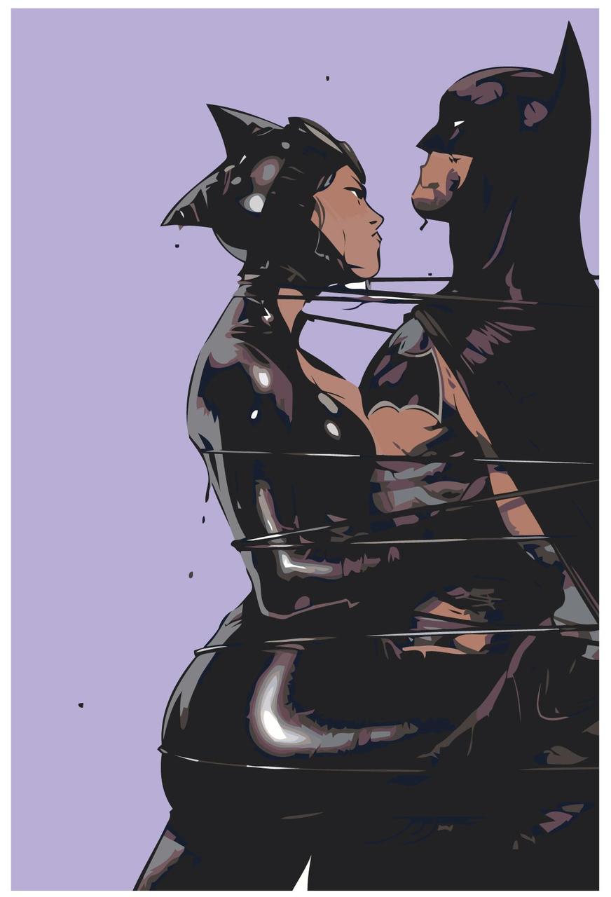 Картина по номерам Бэтмен и Женщина-кошка 40 x 60 | Z-AB545 | SLAVINA - фото 1 - id-p206626830