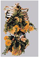 Картина по номерам Скелет и цветы 40 x 60 | Z-AB655 | SLAVINA