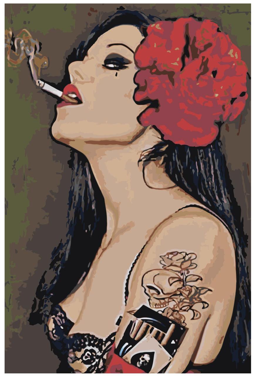 Картина по номерам Девушка с сигаретой 40 x 60 | EL002 | SLAVINA - фото 1 - id-p206626870