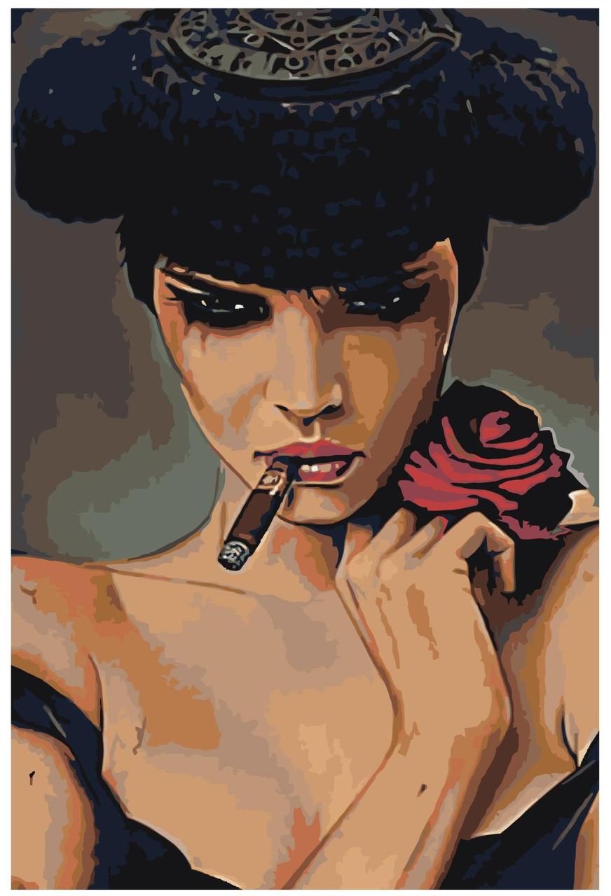 Картина по номерам Дама с сигарой 40 x 60 | EL005 | SLAVINA - фото 1 - id-p206626872