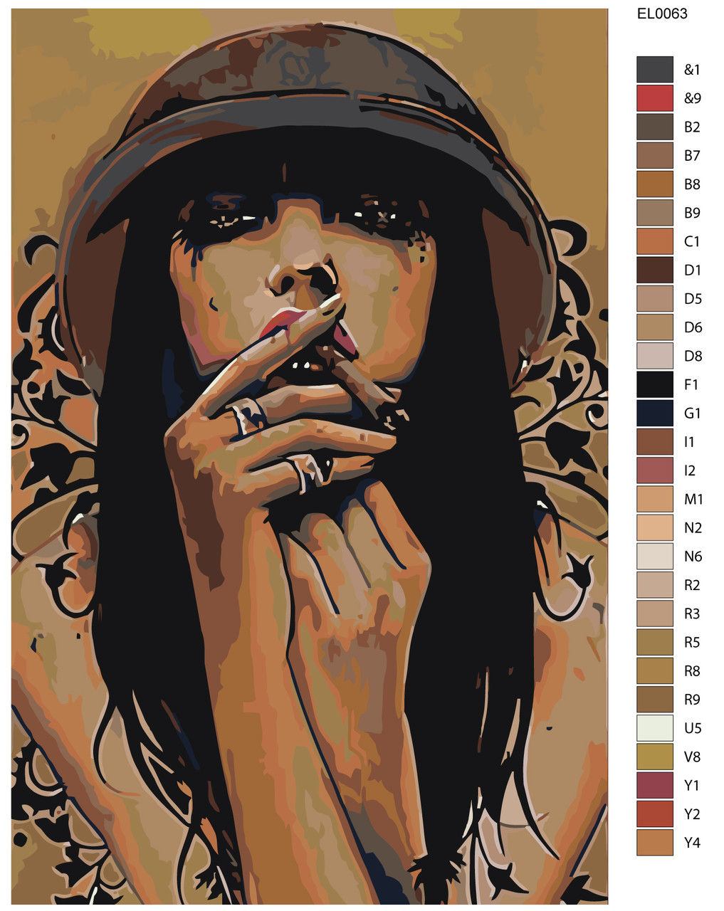 Картина по номерам Девушка с сигаретой 40 x 60 | EL006 | SLAVINA - фото 2 - id-p206626873