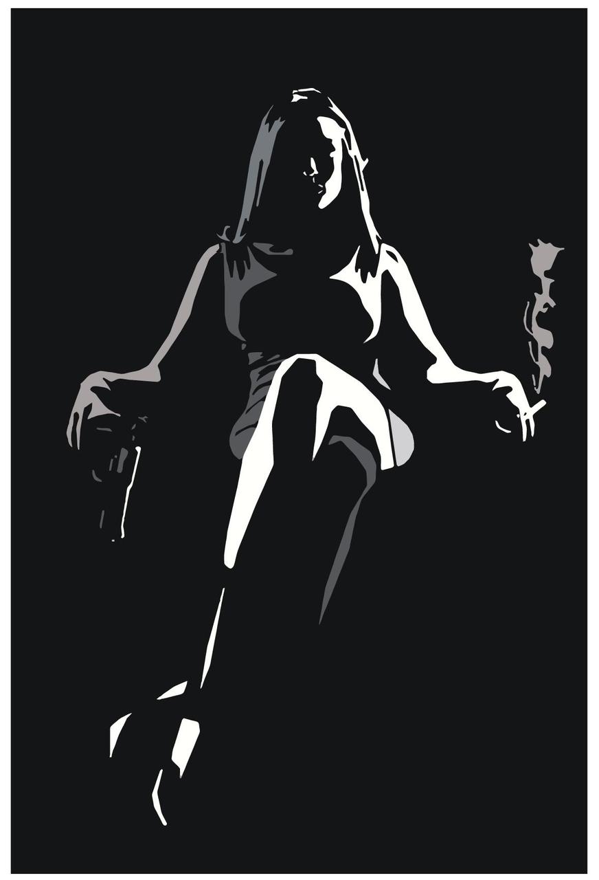 Живопись по номерам Девушка в тени с пистолетом 40 x 60 | PA214 | SLAVINA - фото 1 - id-p206626900